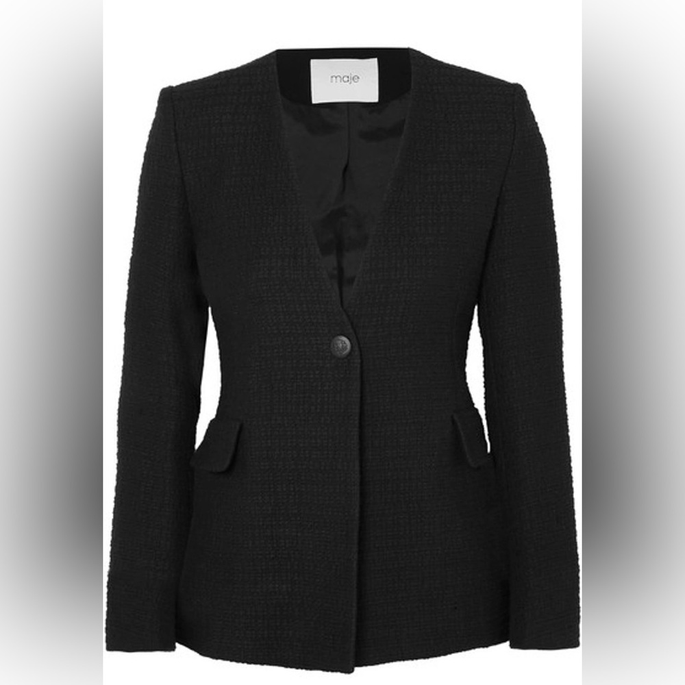 Maje Black Textured Blazer